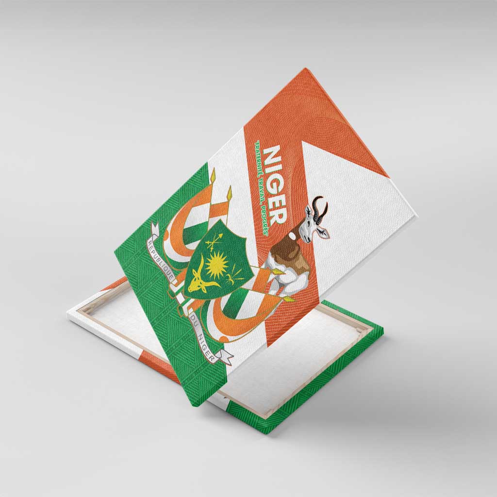 Niger Republic Day Canvas Wall Art Coat Of Arms With Dama Gazelle - Wonder Print Shop