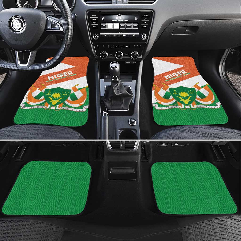 Niger Republic Day Car Mats Coat Of Arms With Dama Gazelle - Wonder Print Shop