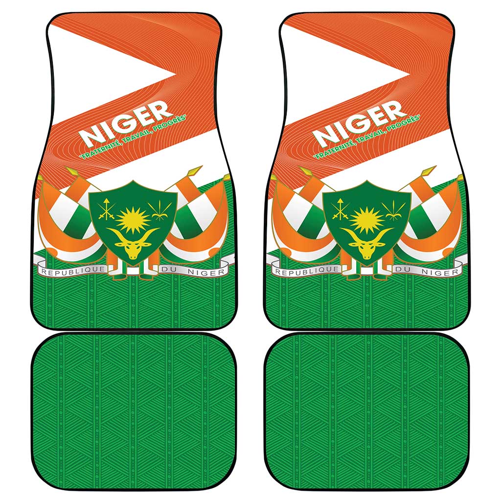 Niger Republic Day Car Mats Coat Of Arms With Dama Gazelle - Wonder Print Shop