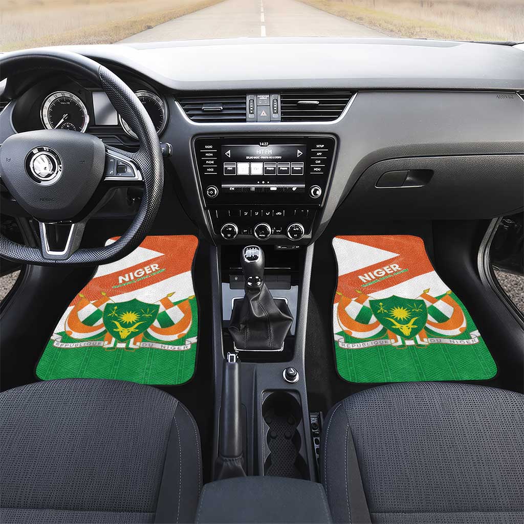 Niger Republic Day Car Mats Coat Of Arms With Dama Gazelle - Wonder Print Shop