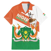 Niger Republic Day Family Matching Mermaid Dress and Hawaiian Shirt Coat Of Arms With Dama Gazelle - Wonder Print Shop