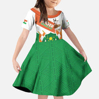 Niger Republic Day Family Matching Off Shoulder Maxi Dress and Hawaiian Shirt Coat Of Arms With Dama Gazelle - Wonder Print Shop