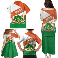 Niger Republic Day Family Matching Puletasi and Hawaiian Shirt Coat Of Arms With Dama Gazelle - Wonder Print Shop