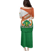 Niger Republic Day Family Matching Puletasi and Hawaiian Shirt Coat Of Arms With Dama Gazelle - Wonder Print Shop