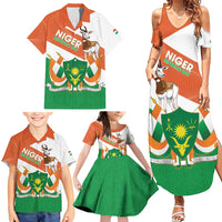 Niger Republic Day Family Matching Summer Maxi Dress and Hawaiian Shirt Coat Of Arms With Dama Gazelle - Wonder Print Shop
