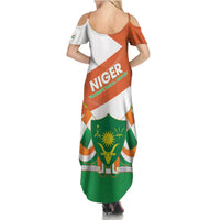 Niger Republic Day Family Matching Summer Maxi Dress and Hawaiian Shirt Coat Of Arms With Dama Gazelle - Wonder Print Shop