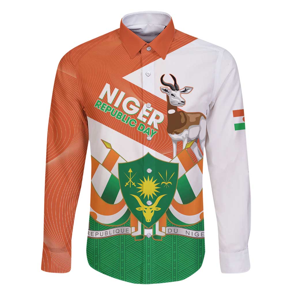 Niger Republic Day Family Matching Tank Maxi Dress and Hawaiian Shirt Coat Of Arms With Dama Gazelle - Wonder Print Shop