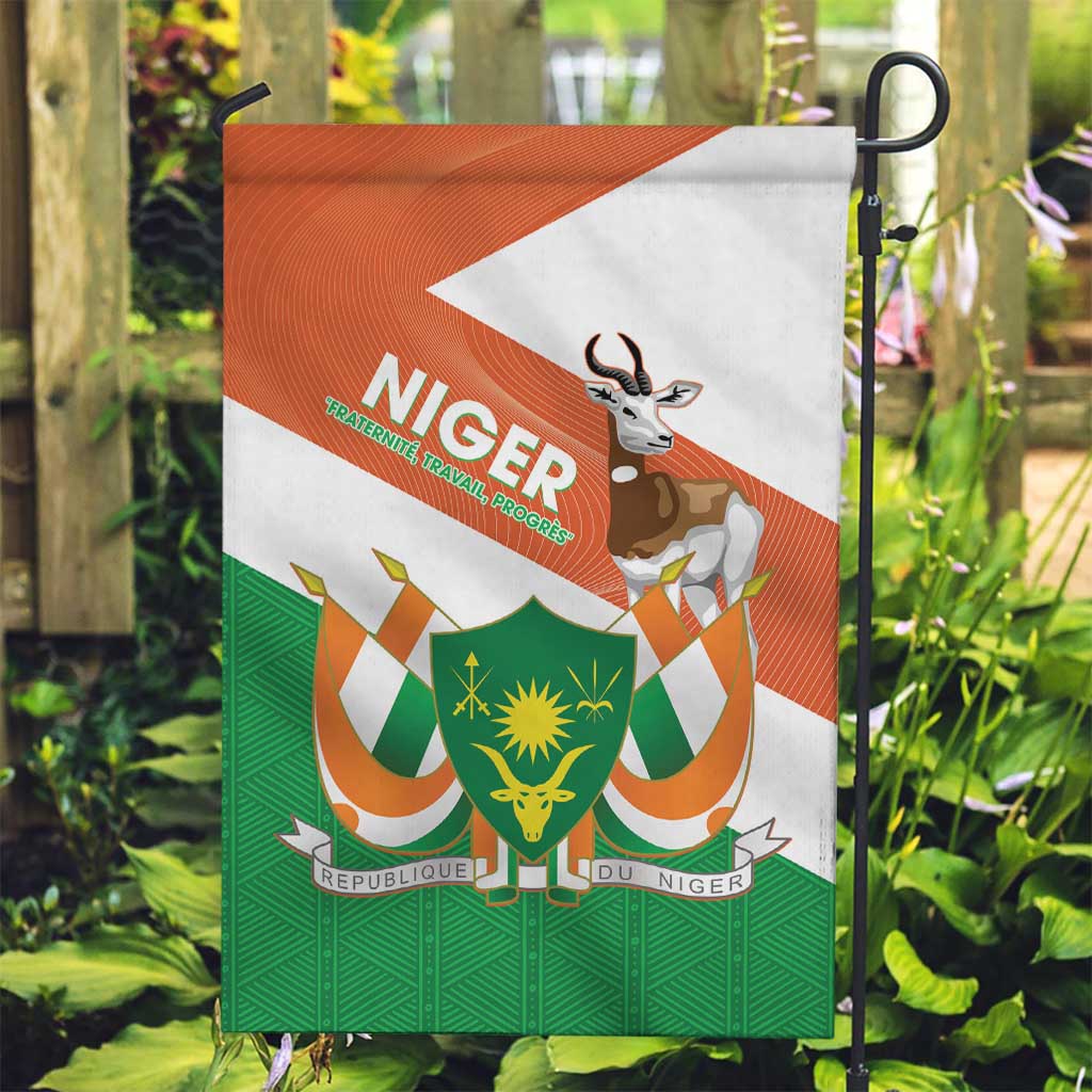 Niger Republic Day Garden Flag Coat Of Arms With Dama Gazelle - Wonder Print Shop