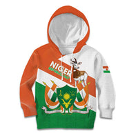 Niger Republic Day Kid Hoodie Coat Of Arms With Dama Gazelle - Wonder Print Shop