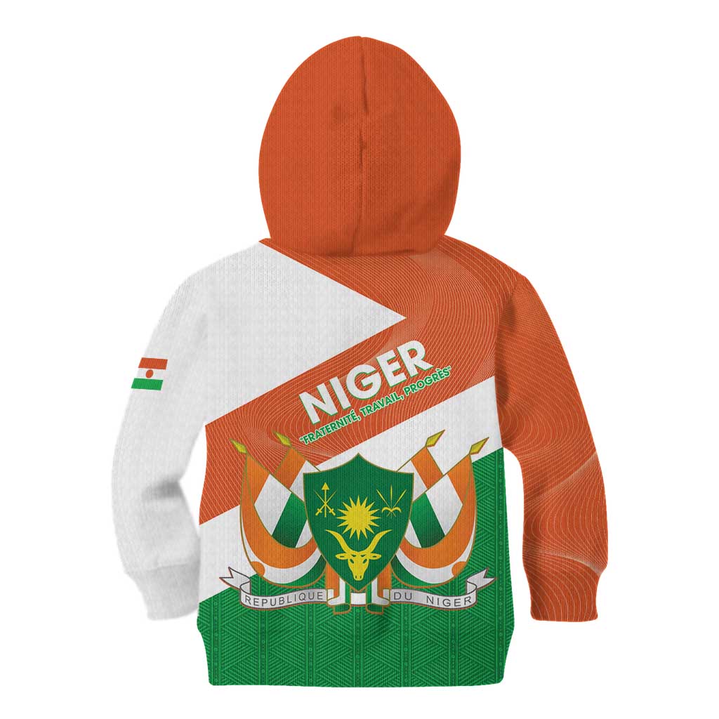 Niger Republic Day Kid Hoodie Coat Of Arms With Dama Gazelle - Wonder Print Shop