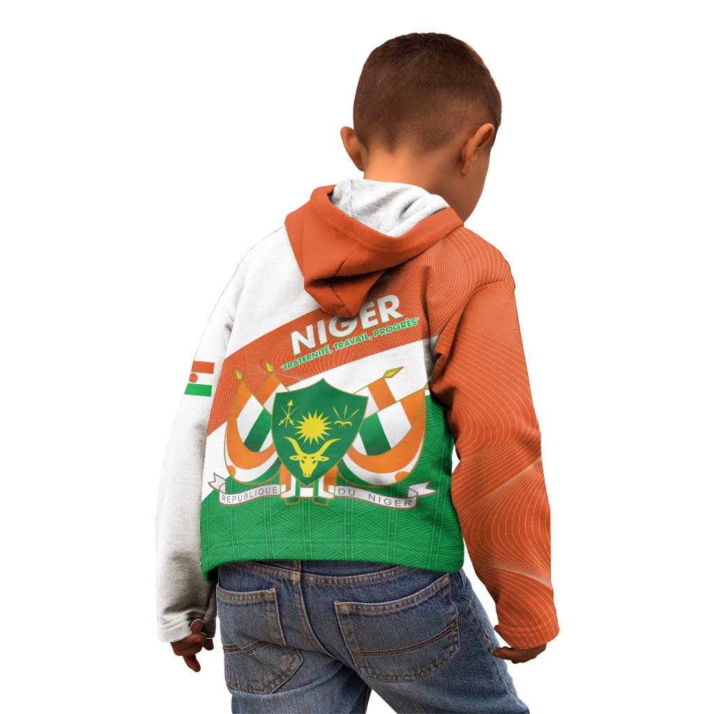 Niger Republic Day Kid Hoodie Coat Of Arms With Dama Gazelle - Wonder Print Shop