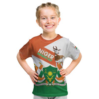 Niger Republic Day Kid T Shirt Coat Of Arms With Dama Gazelle - Wonder Print Shop