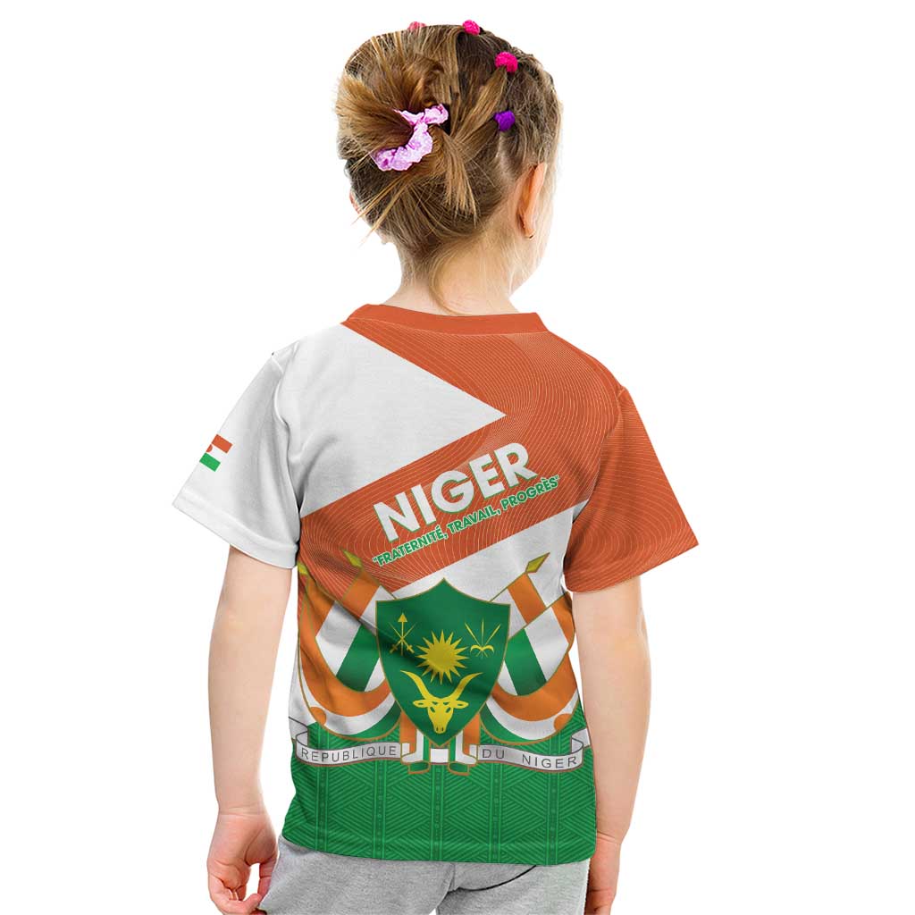 Niger Republic Day Kid T Shirt Coat Of Arms With Dama Gazelle - Wonder Print Shop