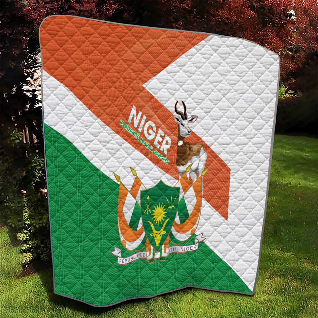Niger Republic Day Quilt Coat Of Arms With Dama Gazelle - Wonder Print Shop