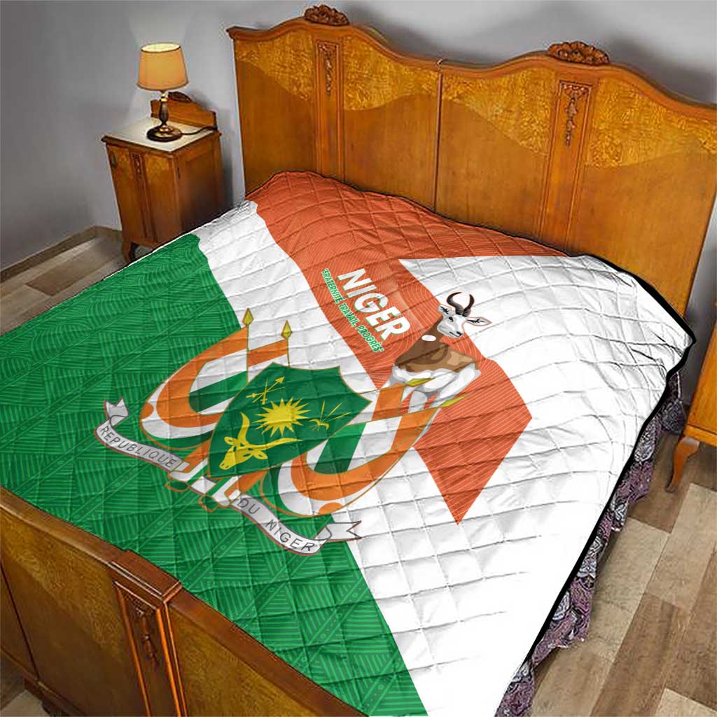 Niger Republic Day Quilt Coat Of Arms With Dama Gazelle - Wonder Print Shop