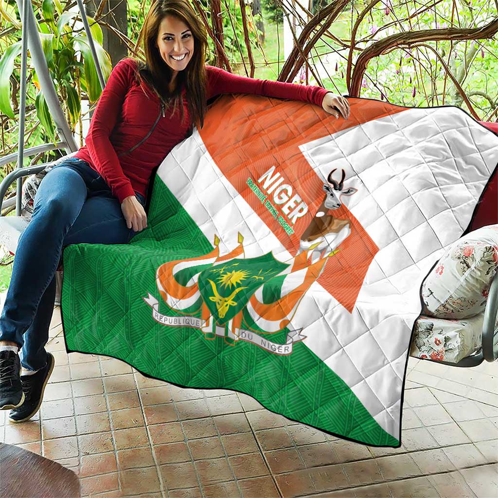 Niger Republic Day Quilt Coat Of Arms With Dama Gazelle - Wonder Print Shop