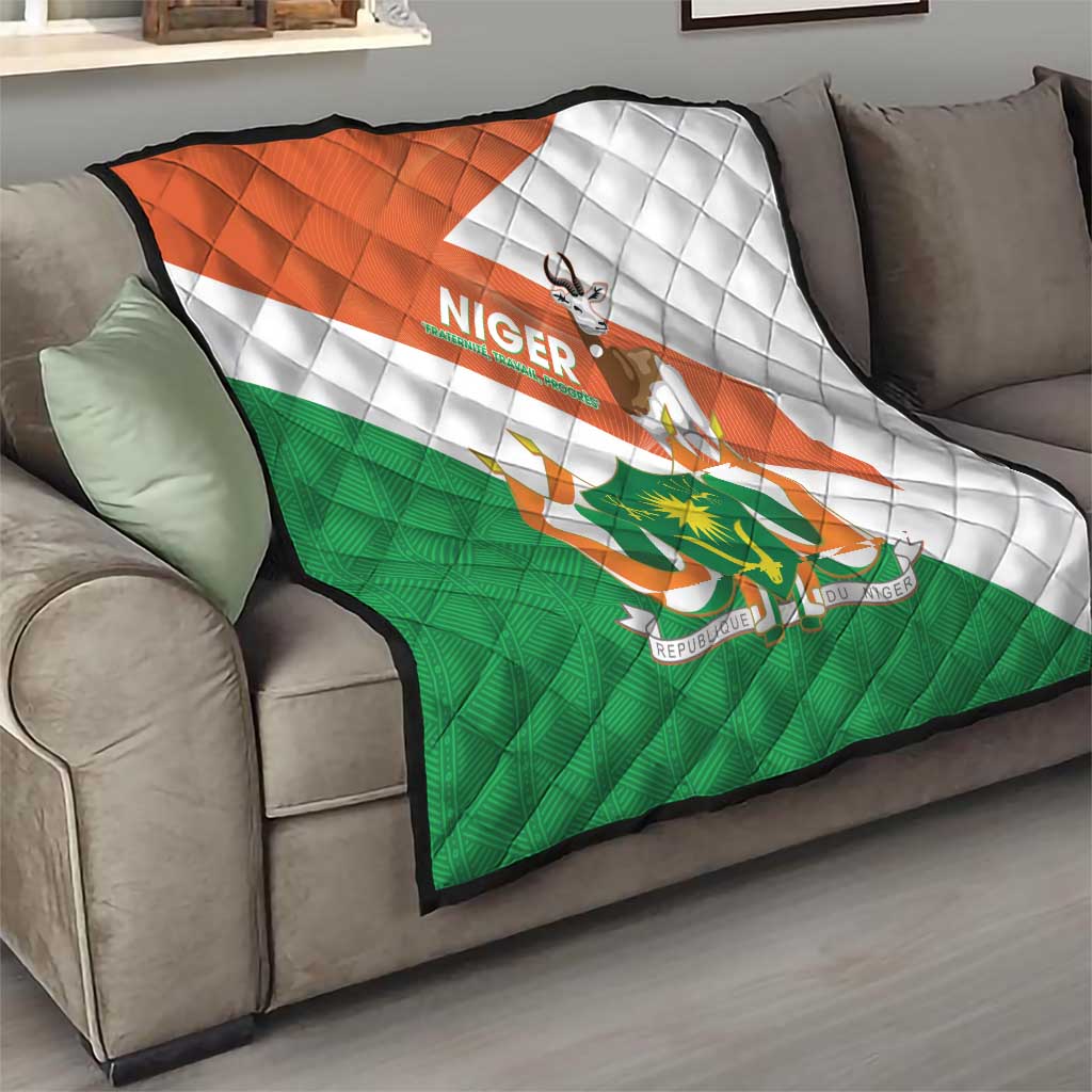 Niger Republic Day Quilt Coat Of Arms With Dama Gazelle - Wonder Print Shop