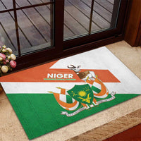 Niger Republic Day Rubber Doormat Coat Of Arms With Dama Gazelle - Wonder Print Shop