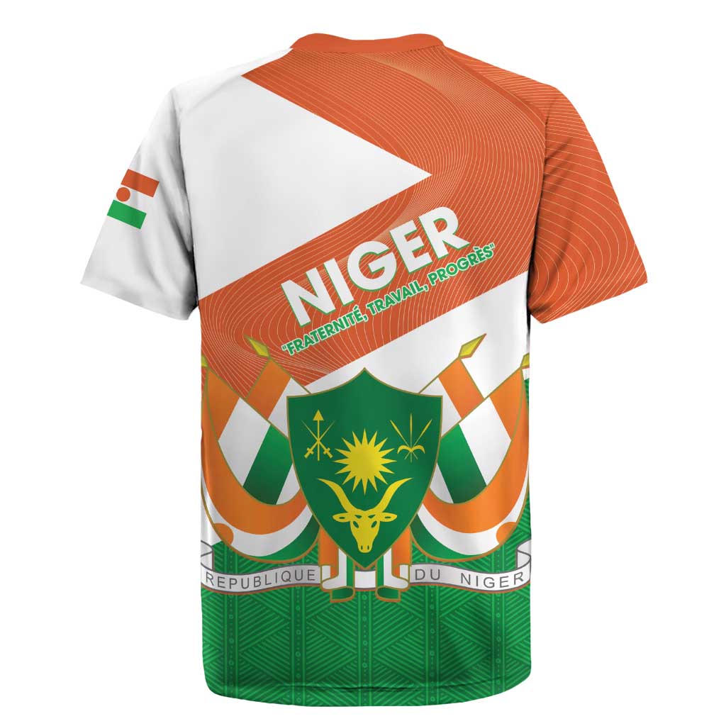 Niger Republic Day Rugby Jersey Coat Of Arms With Dama Gazelle - Wonder Print Shop