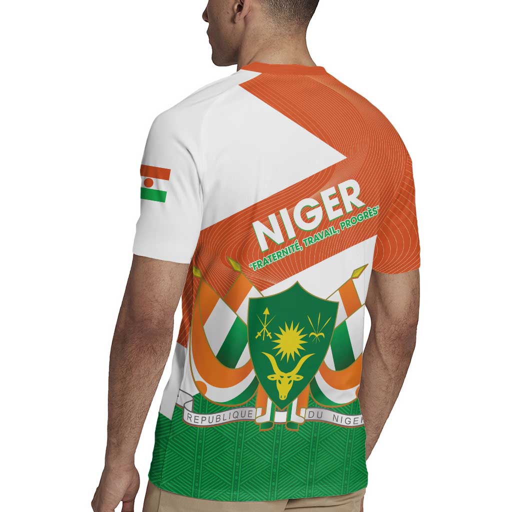 Niger Republic Day Rugby Jersey Coat Of Arms With Dama Gazelle - Wonder Print Shop