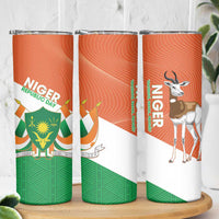 Niger Republic Day Skinny Tumbler Coat Of Arms With Dama Gazelle - Wonder Print Shop