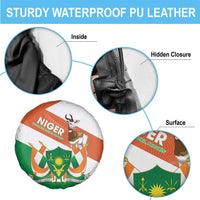 Niger Republic Day Spare Tire Cover Coat Of Arms With Dama Gazelle - Wonder Print Shop