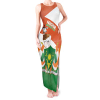 Niger Republic Day Tank Maxi Dress Coat Of Arms With Dama Gazelle - Wonder Print Shop