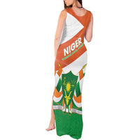 Niger Republic Day Tank Maxi Dress Coat Of Arms With Dama Gazelle - Wonder Print Shop