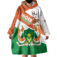Niger Republic Day Wearable Blanket Hoodie Coat Of Arms With Dama Gazelle - Wonder Print Shop
