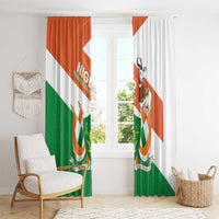 Niger Republic Day Window Curtain Coat Of Arms With Dama Gazelle - Wonder Print Shop
