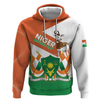 Niger Republic Day Zip Hoodie Coat Of Arms With Dama Gazelle - Wonder Print Shop