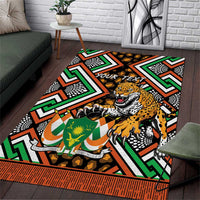 Personalized Niger Area Rug Leopard Ankara African Pattern - Wonder Print Shop