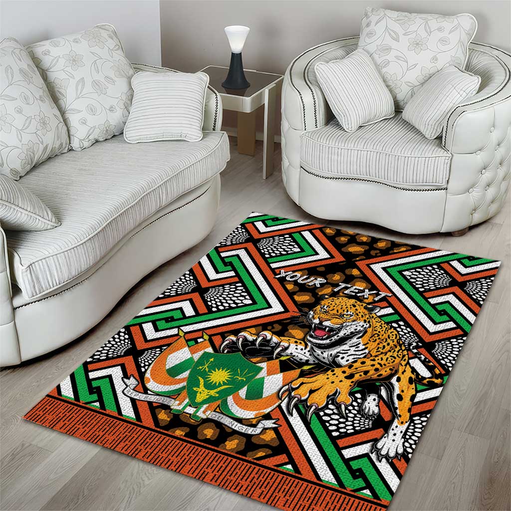 Personalized Niger Area Rug Leopard Ankara African Pattern - Wonder Print Shop