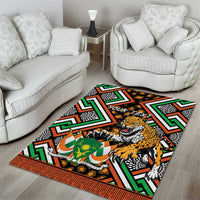 Personalized Niger Area Rug Leopard Ankara African Pattern - Wonder Print Shop