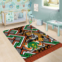 Personalized Niger Area Rug Leopard Ankara African Pattern - Wonder Print Shop