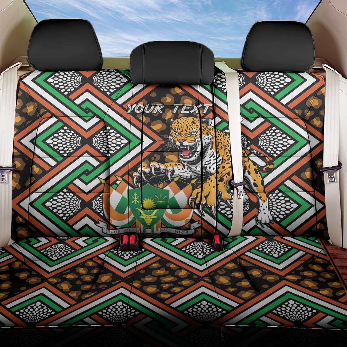 Personalized Niger Back Car Seat Cover Leopard Ankara African Pattern - Wonder Print Shop