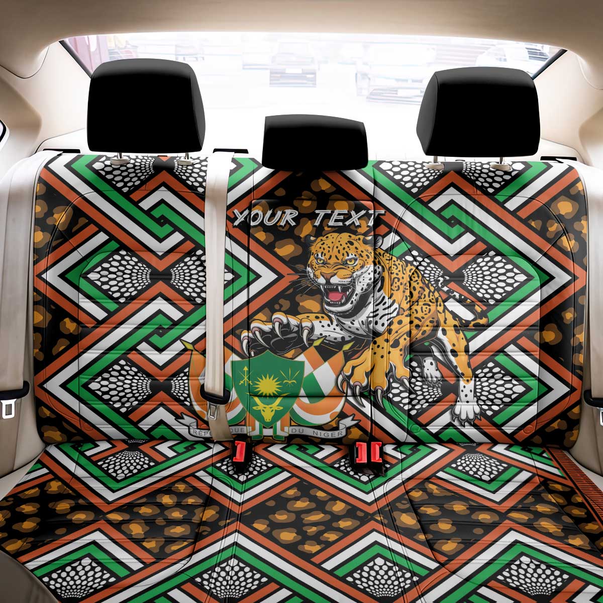 Personalized Niger Back Car Seat Cover Leopard Ankara African Pattern - Wonder Print Shop