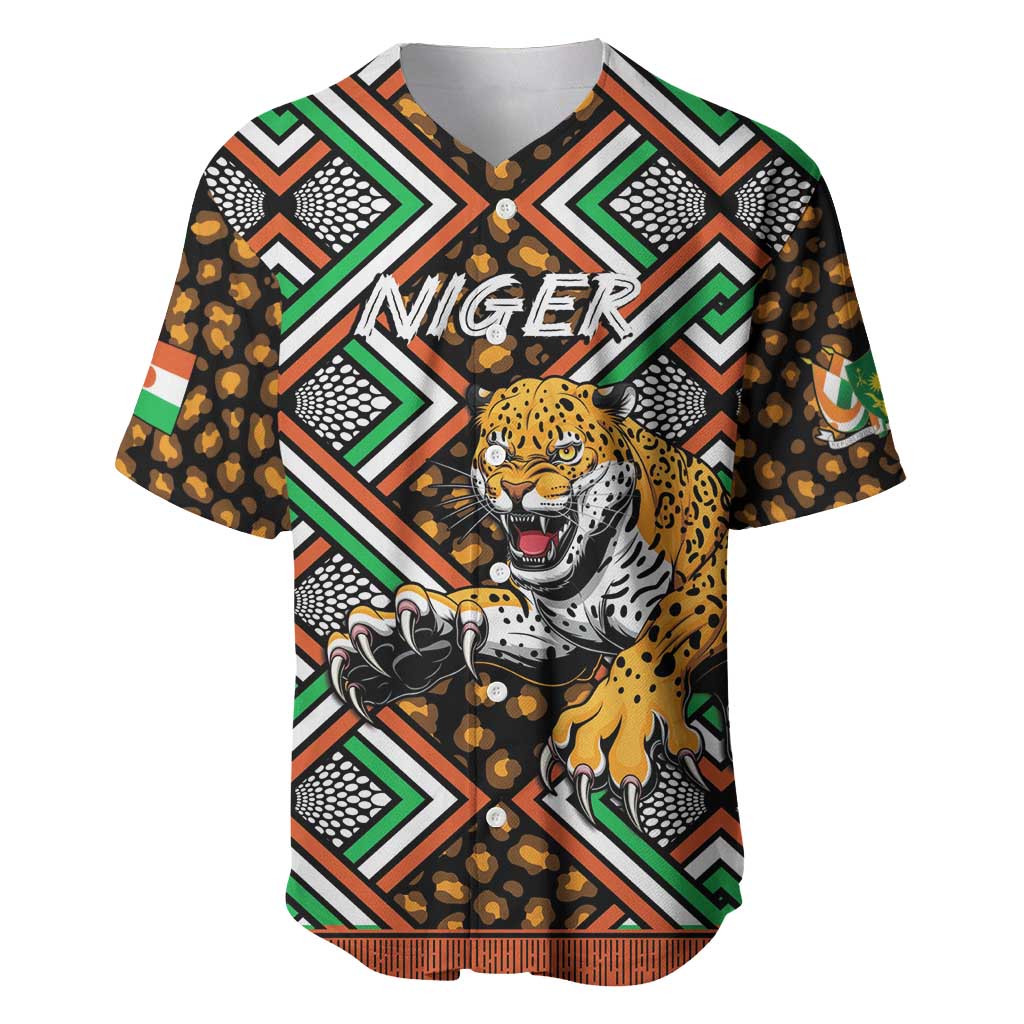 Personalized Niger Baseball Jersey Leopard Ankara African Pattern - Wonder Print Shop