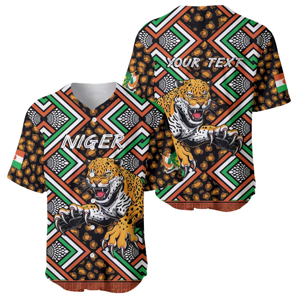 Personalized Niger Baseball Jersey Leopard Ankara African Pattern - Wonder Print Shop
