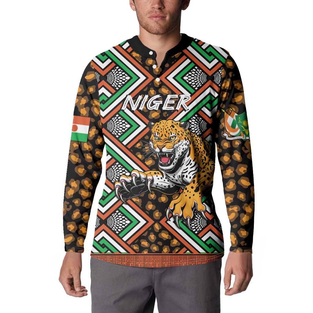 Personalized Niger Button Sweatshirt Leopard Ankara African Pattern - Wonder Print Shop