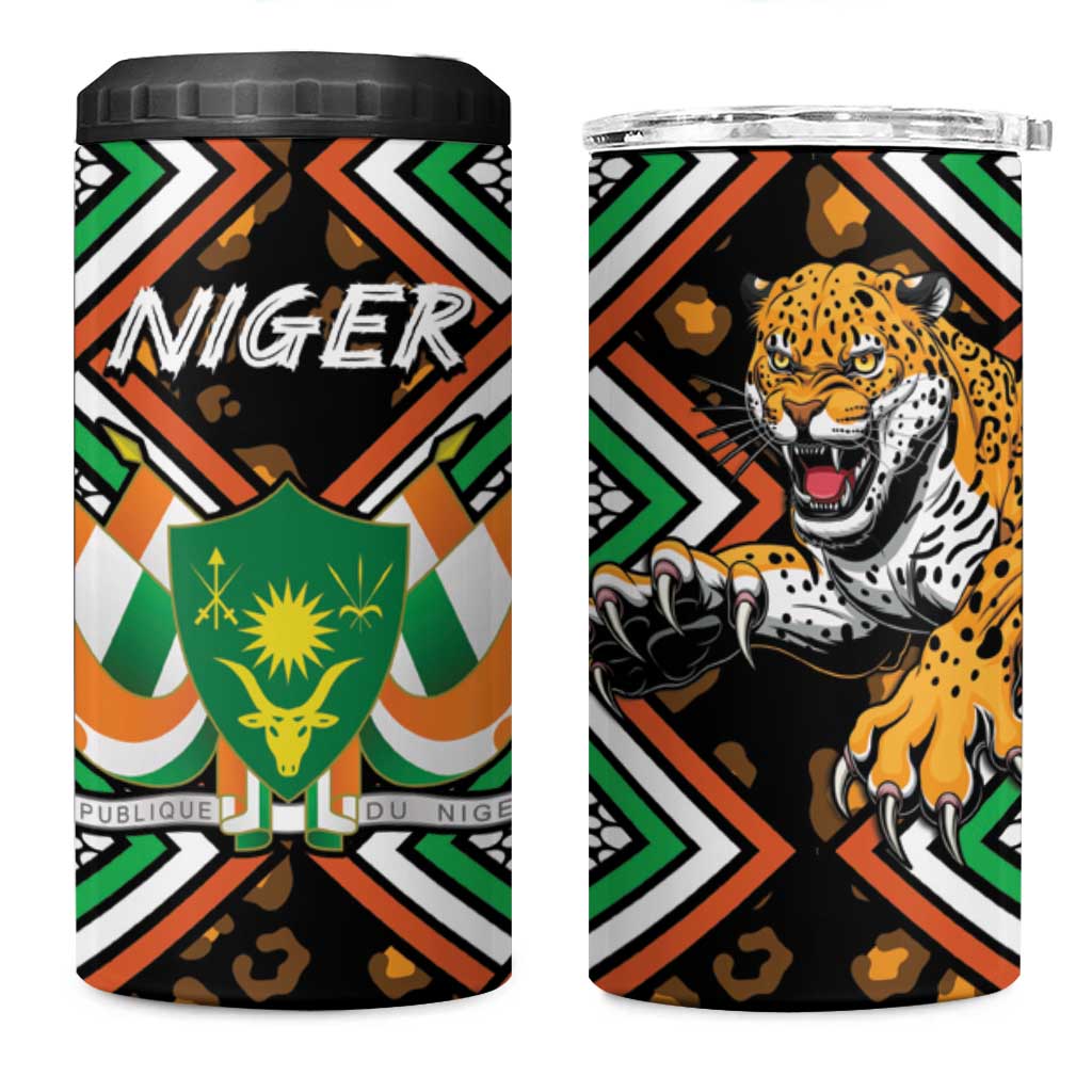 Niger 4 in 1 Can Cooler Tumbler Leopard Ankara African Pattern - Wonder Print Shop