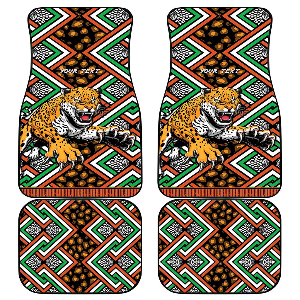 Personalized Niger Car Mats Leopard Ankara African Pattern - Wonder Print Shop