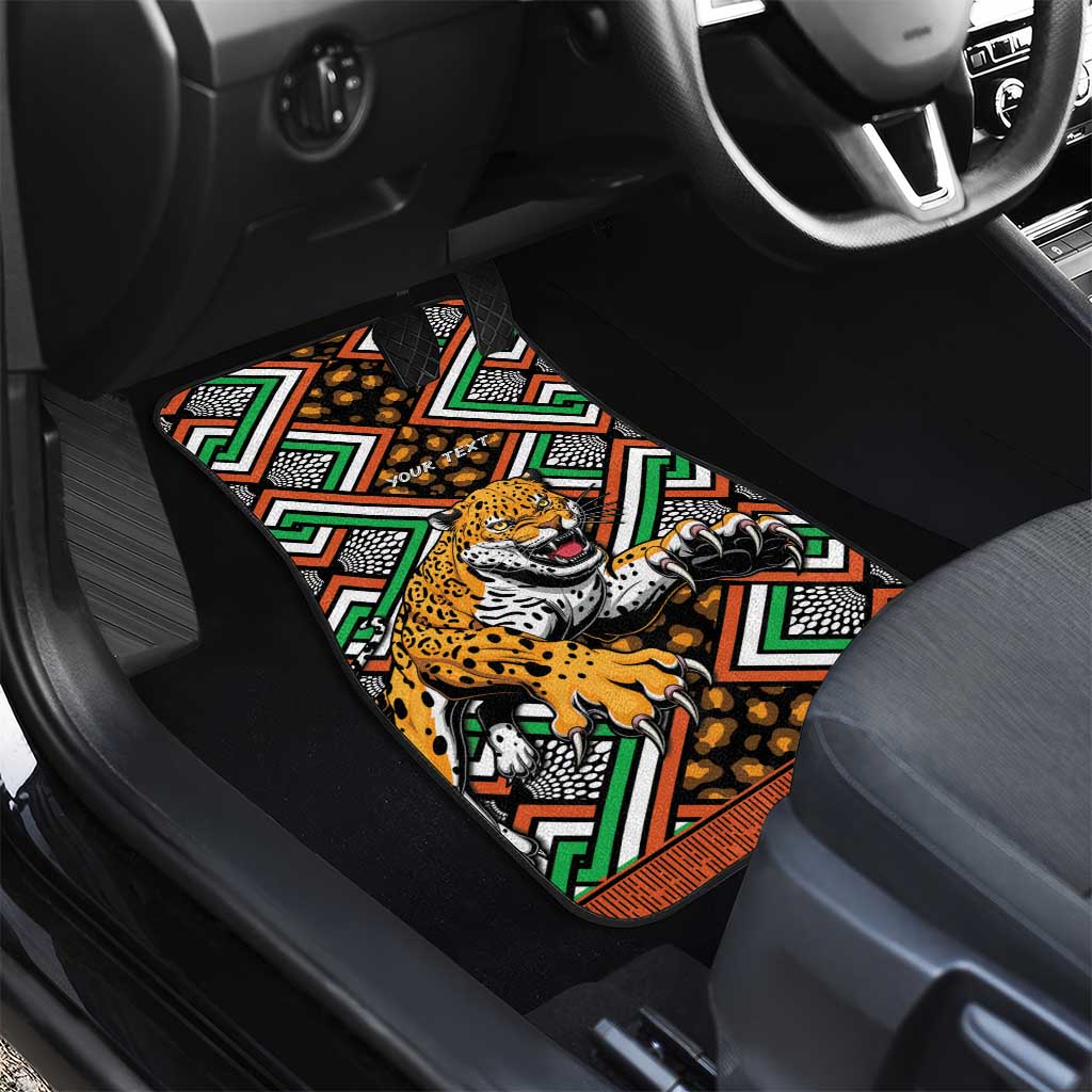 Personalized Niger Car Mats Leopard Ankara African Pattern - Wonder Print Shop