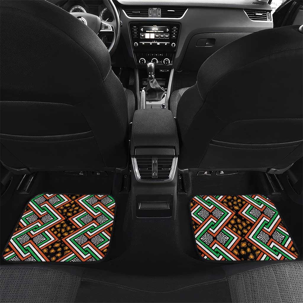 Personalized Niger Car Mats Leopard Ankara African Pattern - Wonder Print Shop