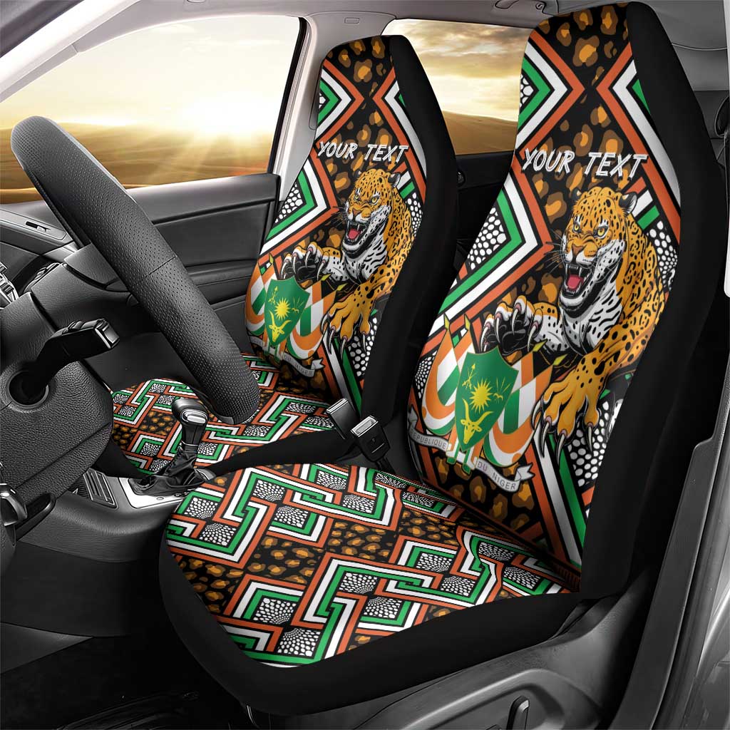 Personalized Niger Car Seat Cover Leopard Ankara African Pattern - Wonder Print Shop