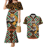 Personalized Niger Couples Matching Mermaid Dress and Hawaiian Shirt Leopard Ankara African Pattern - Wonder Print Shop