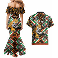 Personalized Niger Couples Matching Mermaid Dress and Hawaiian Shirt Leopard Ankara African Pattern - Wonder Print Shop