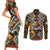 Personalized Niger Couples Matching Short Sleeve Bodycon Dress and Long Sleeve Button Shirt Leopard Ankara African Pattern - Wonder Print Shop