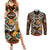 Personalized Niger Couples Matching Summer Maxi Dress and Long Sleeve Button Shirt Leopard Ankara African Pattern - Wonder Print Shop