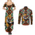 Personalized Niger Couples Matching Summer Maxi Dress and Long Sleeve Button Shirt Leopard Ankara African Pattern - Wonder Print Shop